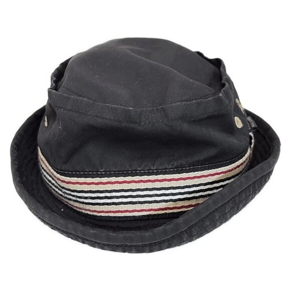 Auth Burberry Black Label - Black Beige Multi Cotton Hat - Picture 2 of 10